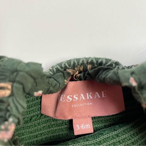 JessaKae Evergreen Floral Smocked Baby Romper Playsuit - Picture 3 of 4